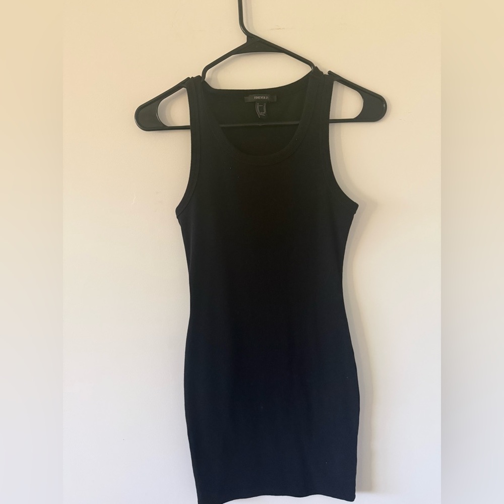 Forever 21 Black Ribbed Tank Dress